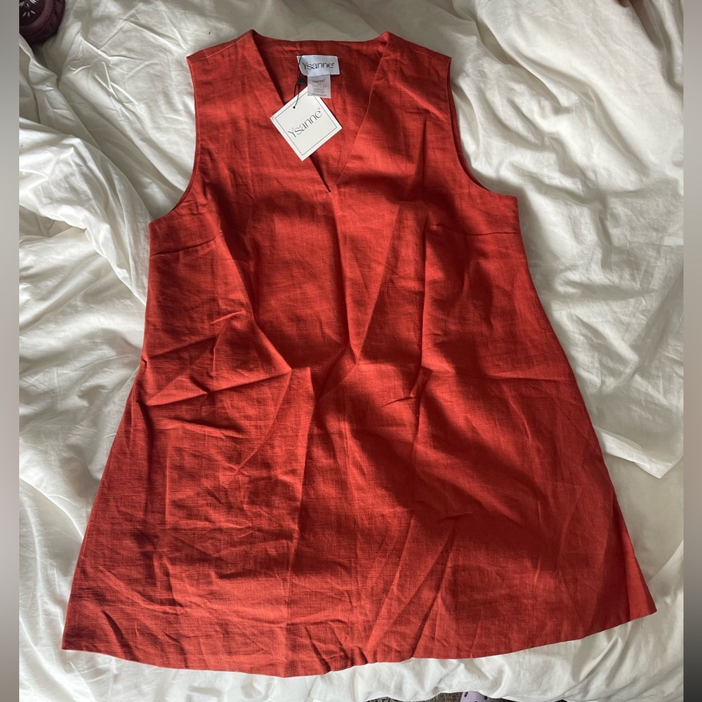 Red Linen Mini Dress